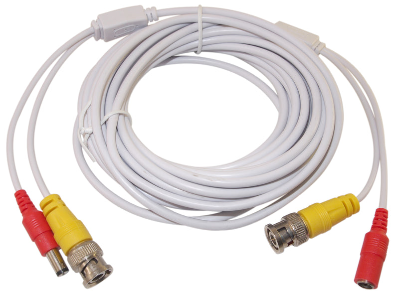 EV-C025VP-W 25 Feet White Cable CCTV Security Camera Power Video PreMade Cable