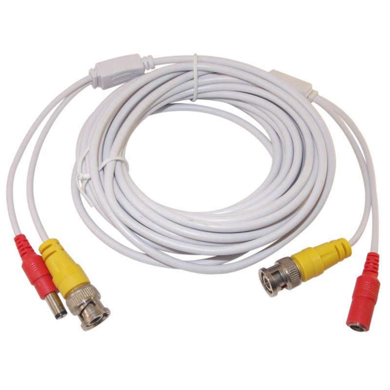 3pcs. each 25 Feet and 50 Feet Pre-made Video and Power White Cable for CCTV Surveillance Systems