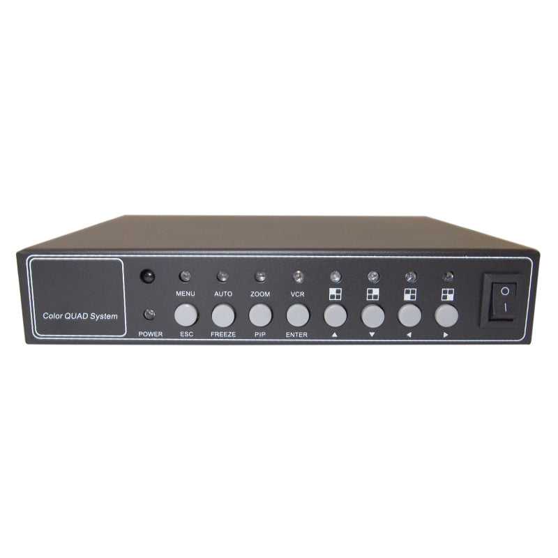 EV-CQ204 Office Home Analog Video Security Camera Cctv 4 Channel/Port (4 Camera) Color Quad Splitter Processor Real Time with Remote Control and 1 amp. adapter