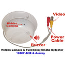 Smoke detector hidden camera 1080P AHD Analog High Definition and Traditional Analog Functional Real Smoke Alarm Detector hidden CCTV Security Camera (12V Adapter Is NOT Included)