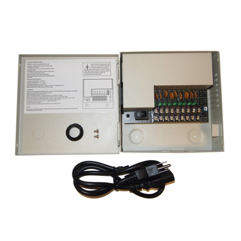 EV-PB09-05PSL 9 Channel Power Supply Distribution Box for Security Surveillance Cameras