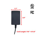 12V DC 1.5A Power Supply Adapter 1500mA Wall Charger for 12 Volt Electronics 2.1mm x 5.5mm Plug