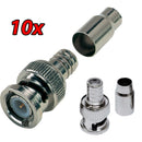 10 PCS BNC Crimp-on Male Connectors For Siamase RG59 Cable Coax Cable Adapter for Security Camera