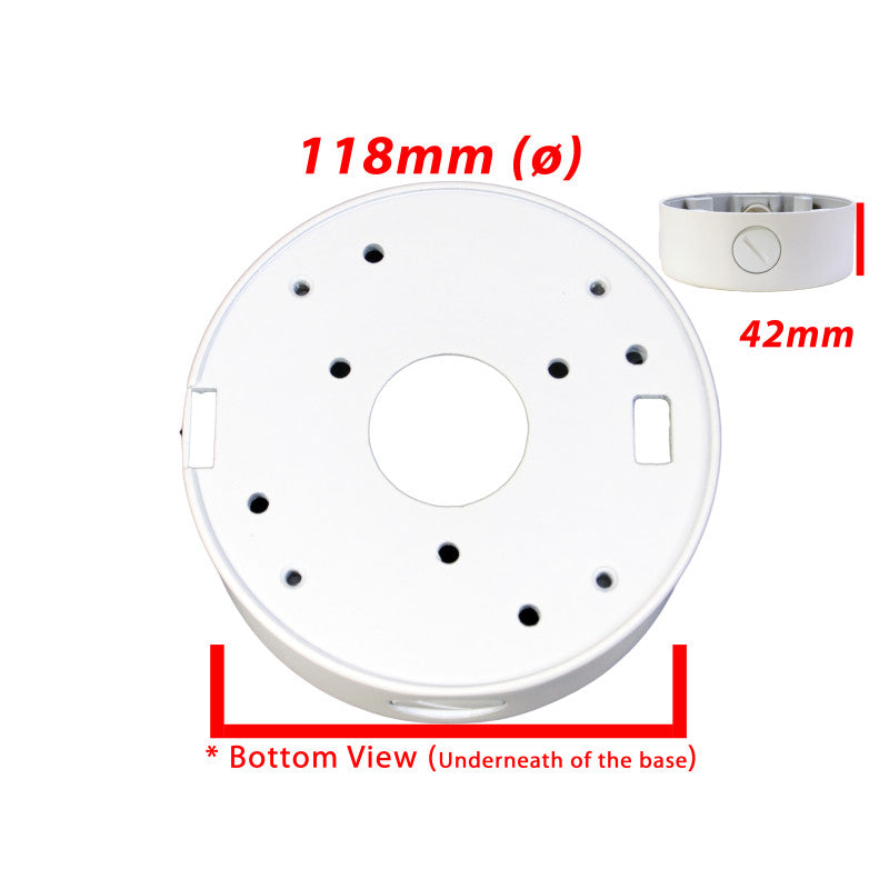 EV-DB170 White 4.75" Camera Big Deep Base Junction Outlet Box for Varifocal Adjustable Lens Dome CCTV Security Cameras