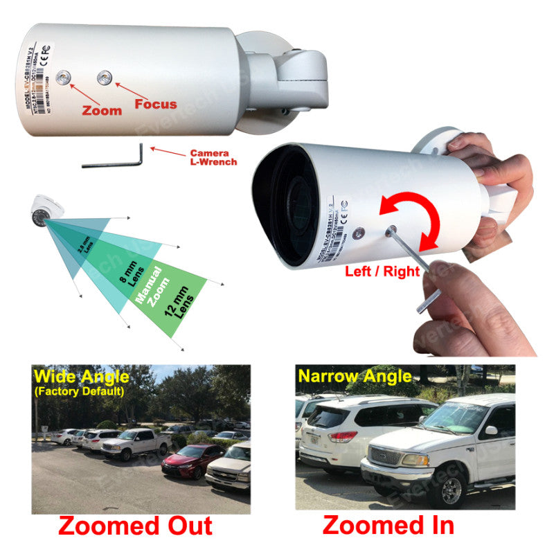 Evertech 1080P HD TVI AHD CVI Day Night Vision Indoor Outdoor CCTV Bullet Security Camera