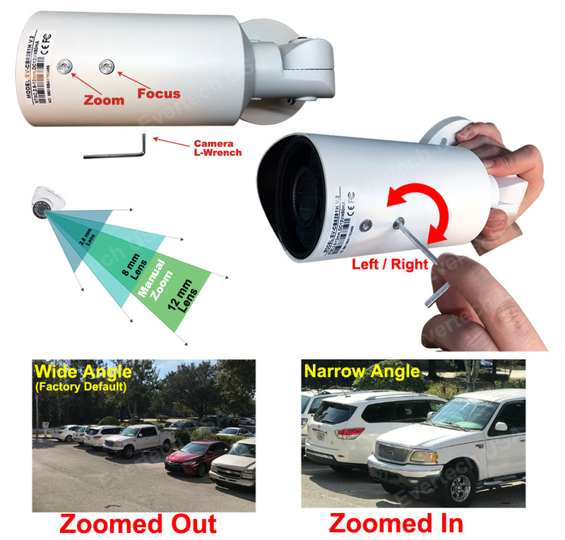 4 pcs. Evertech 1080P HD TVI AHD CVI Day Night Vision Indoor Outdoor CCTV Bullet Security Camera with 4 Channel Power Supply box