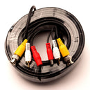 50 Feet Pre-Made Cable with Video Audio & Power for CCTV Security Camera
