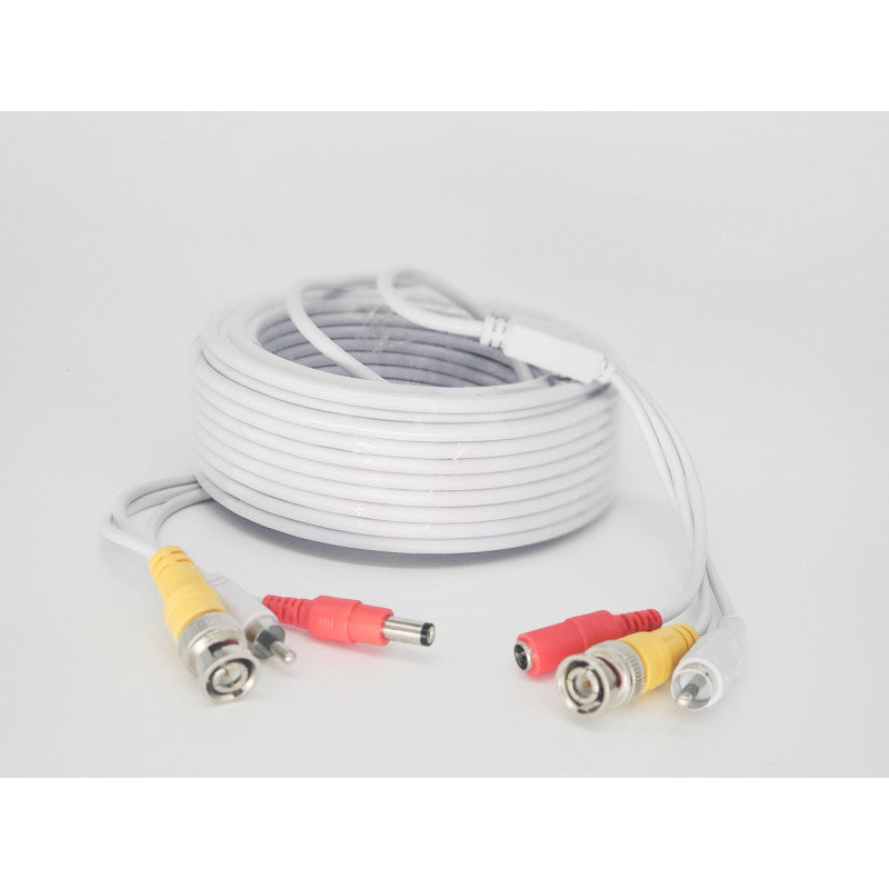 50 Feet Pre-Made Cable with Video Audio & Power for CCTV Security Camera