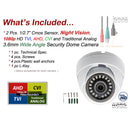 4X CCTV Security Camera HD 1080p AHD TVI CVI Analog Night Vision Outdoor Indoor w/Power Supply