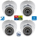 4 Pcs 1080p Dome CCTV Camera Wide Angle Lens Indoor Outdoor Weatherproof Metal casing