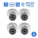 4 Pcs 1080p Dome CCTV Camera 2.8mm Wide Angle Lens Indoor Outdoor Weatherproof Metal casing