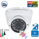 1080p HD Security CCTV Dome Camera 4-in-1 TVI AHD CVI Analog (960H / CVBS) Day Night Vision Outdoor Indoor Weatherproof Metal Housing Wide Angle 2.8-12mm Manual Zoom Lens CCTV Security Surveillance Camera