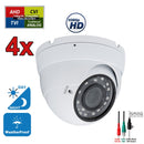 4 pcs. 1080p HD Security CCTV Camera 4-in-1 TVI/AHD/CVI/Analog (960H/CVBS) Day Night Vision Outdoor Indoor Weatherproof Wide Angle Manual Zoom CCTV Security Surveillance Camera