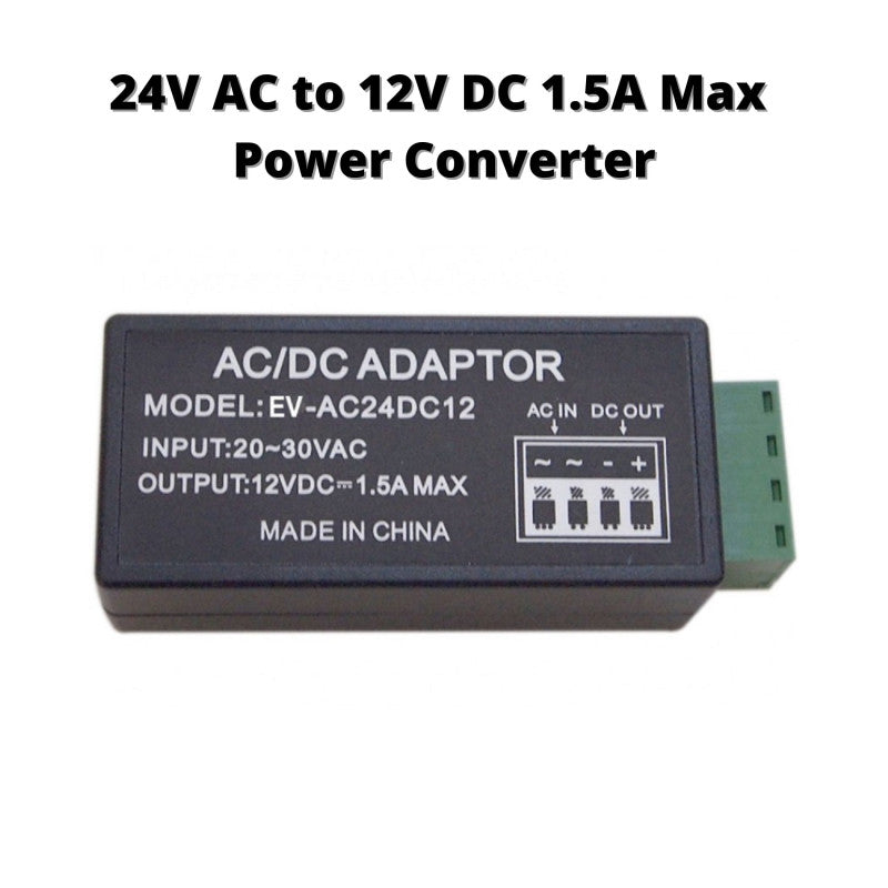 EV-AC242DC12 24 Volt AC to 1.5Amp 12V DC Power Converter Reducer Adaptor