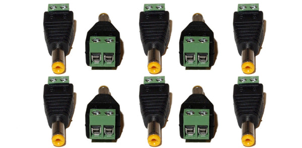 10 Pcs DC Male End Jack Power Connector with Screw Terminal for CCTV Security Camera
