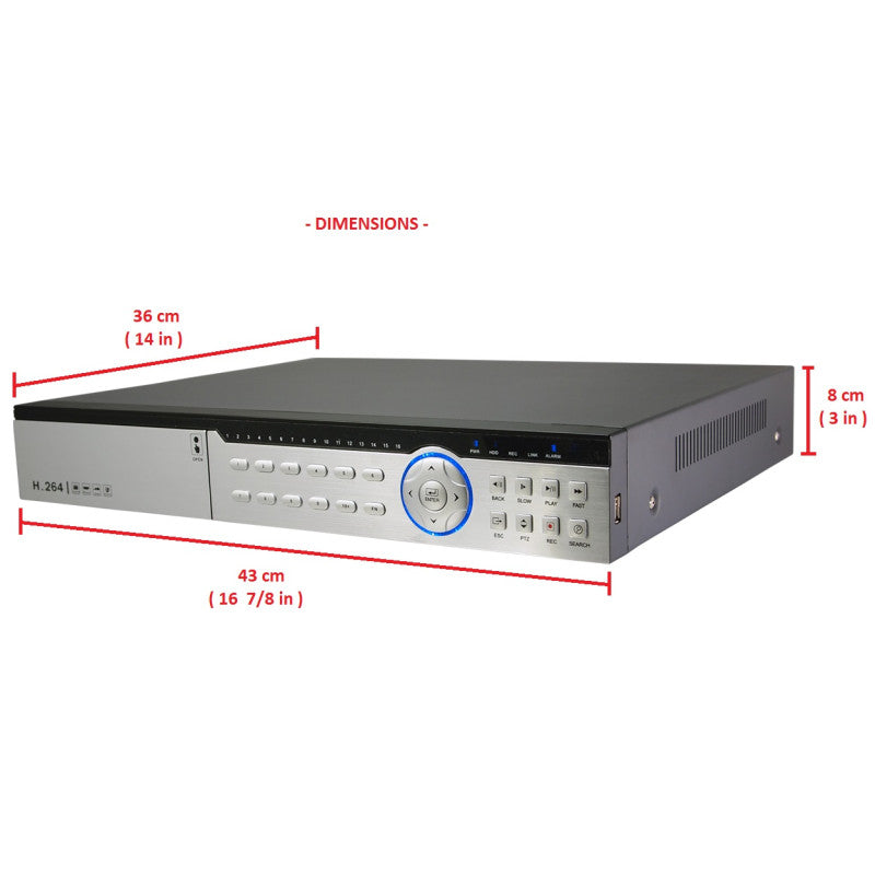 32 Channel Security Surveillance System 4TB Hard Drive and 1080p high Resolution Indoor / Outdoor Dome Cameras Easy Remote Access Playback USB Backup