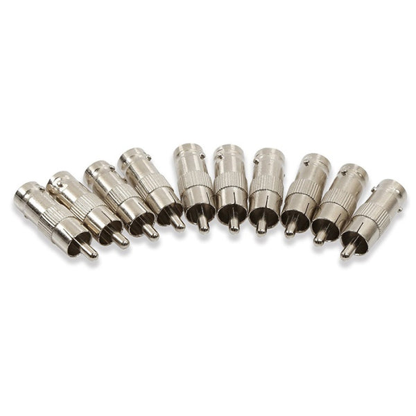 10-PACK BNC Female to RCA Male Cable Connector Adapter for CCTV Camera System