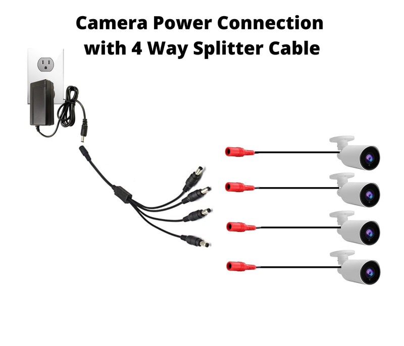 4 Pcs 1080p HD AHD TVI CVI Analog Indoor Outdoor Dome Security Cameras with Wires and Power Supply