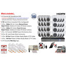 32 Channel Security Surveillance System 4TB Hard Drive and 1080p high Resolution Indoor / Outdoor Dome Cameras Easy Remote Access Playback USB Backup