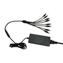 12V DC 5 Amper (5000 mA) UL Certified Power Adapter with 1 to 8 Splitter