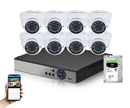 8 Channel 2TB HDD 1080P HD CCTV Dome Security Camera System with 2.8-12mm Manual Zoom Lens, 98ft Night Vision (No Cables or Camera Power)