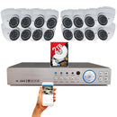 16 Channel HD DVR w/ 16 pcs 4in1 AHD TVI CVI ANALOG 1080P Manual Zoom Lens Dome CCTV Security Camera System w/ 2TB Hard Drive