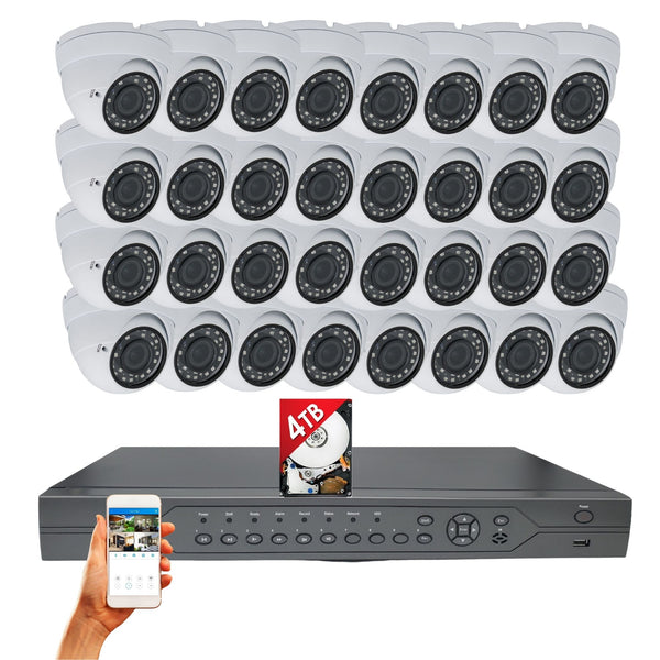 32 Channel complete CCTV Surveillance system with H.264 DVR/2TB HDD and 32 x Outdoor Indoor 1080p 2.8-12mm adjustible lens security cameras