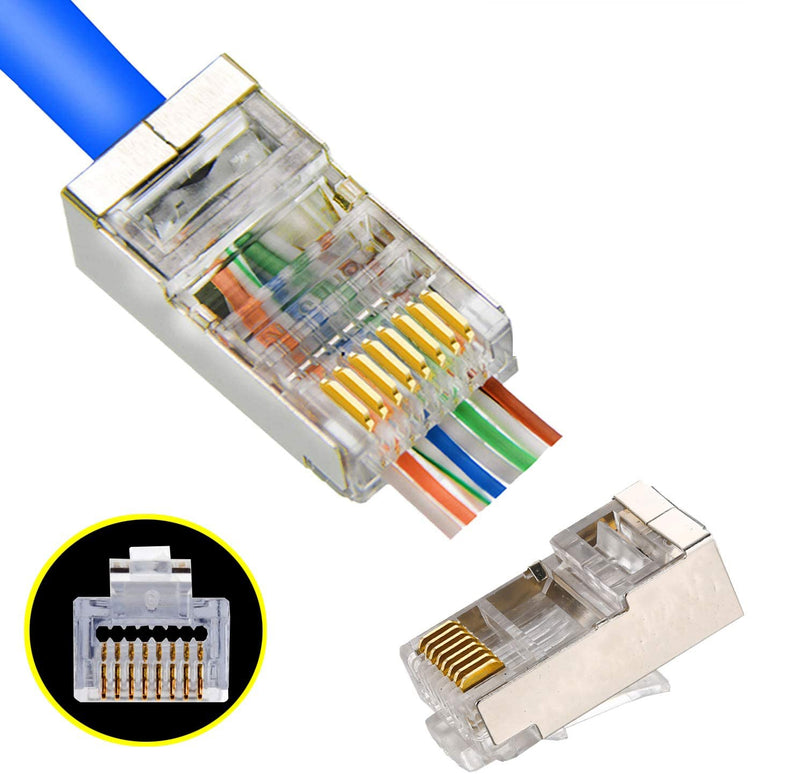 1000 Feet Cat6 UTP Solid Network Ethernet LAN Cable, RJ45 Ethernet Cable Crimping Tool and 10 PCS RJ45 Network Cable Modular Plug CAT5/6 FTP Connectors End Pass Through Lot