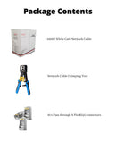 1000 Feet Cat6 UTP Solid Network Ethernet LAN Cable, RJ45 Ethernet Cable Crimping Tool and 10 PCS RJ45 Network Cable Modular Plug CAT5/6 FTP Connectors End Pass Through Lot