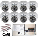HD 1080p Dome Security Cameras Set of 8 w/Power Supply Distribution Box