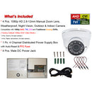 4 pcs. 1080P HD Dome CCTV Security Camera with 12V DC Power Supply Box