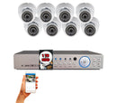 8 Channel security surveillance system with 1080p dome cameras, HD DVR Recorder w/ 1TB Hard Drive
